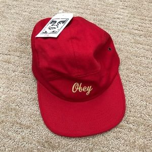 Brand new Red Obey 5 Panel Hat